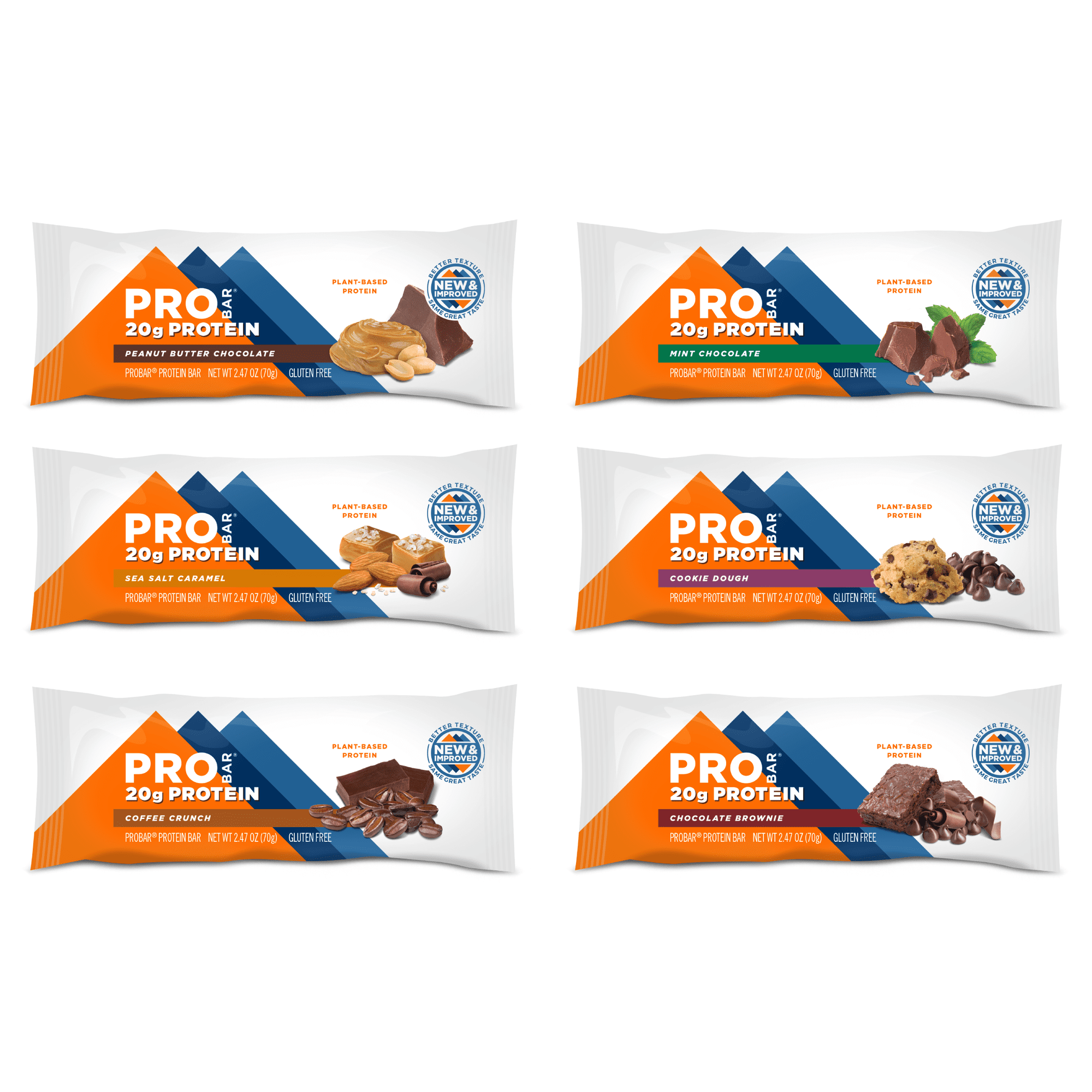 PROBAR Protein Bar, Variety Pack, Plant-Based Protein, 12 Count