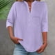 thumbnail image 1 of mfyjkho Tops Y Blusas Para Mujer, Camisa De Botones Lisa De Moda Para Mujer, Blusa Holgada Con Cuello Redondo Y Bolsillo Tops Para Mujer Xl, 1 of 7