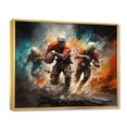 thumbnail image 2 of Designart "Game Day in Orange Football" Sports Floater Framed Wall Art Print, 2 of 7