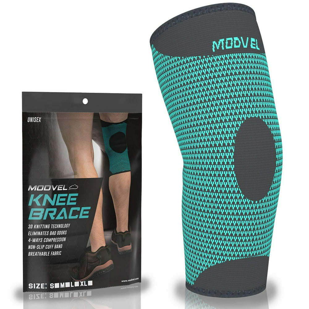 MODVEL Knee Compression Sleeve for Pain Relief - Breathable 3D Knitted ...