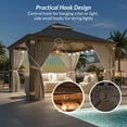 thumbnail image 4 of BELLEZE 12 x 12ft Hardtop Gazebo, Widen Pole Outdoor Canopy, Aluminium Frame Galvanized Steel Double Roof Waterproof Gazebo Tent with Nettings and Curtains for Patio, Backyard, Deck, Lawns, Garden, 4 of 7