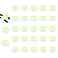 thumbnail image 1 of Uxcell 25 Pcs Bloqueo de Cuerda de Plástico de Primavera, Clip de Final de Doble Orificio, Transparente + Verde Fluorescente, 1 of 7