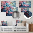 thumbnail image 4 of Designart "Collage Pink And Blue Blossoms Floral Montage" Floral Metal Wall Art, 4 of 5