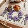 thumbnail image 3 of Placemat Set of 4 Retro Wreath Placemats for Dining Table Purple Flower Washable Table Mats for Kitchen and Party Decor Indoor & Outdoor Use, 3 of 8