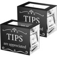 thumbnail image 1 of Vesici 2 Pcs Acrylic Tips Jar Donation Tip Box Collection Tip Bucket Money Storage Container Suggestion Box Plastic Raffle Ballot Lottery Box for Bartender Bars Restaurants Musicians Driver Coin, 1 of 7