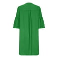 thumbnail image 4 of Diufon Women's Summer Casual Dresses V Neck Layer 3/4 Length Sleeve Dress Solid Color Dress, 4 of 5