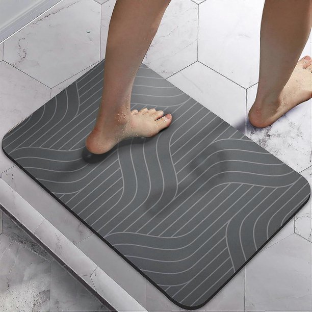 Bathroom Mat Non-Slip Bathroom Rug Super Absorbent Quick Drying 40.64 cm x 60.96 cm Diatomaceous Earth Bathroom Mat Rug Suitable for Bathroom Bathtubs