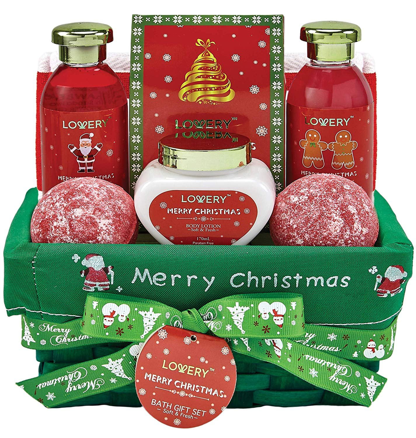 Holiday Christmas Women Bath Body Spa Face Mask Sanitizer Chocolate Gift Basket 