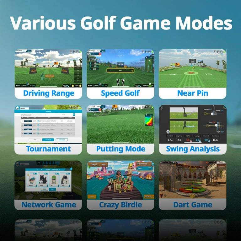 PHIGOLF2 Flex Golf Simulators for Home with Retractable Swing