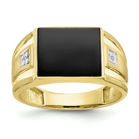 10K Yellow Gold Men's Diamond and Black Onyx Ring | Walmart Canada