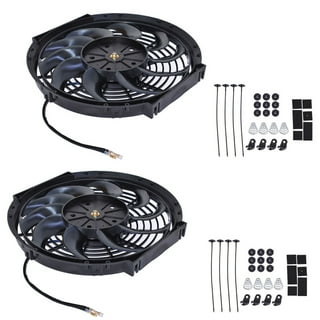 A-Team Performance - 16 Electric Radiator Cooling Fan with Wide S-Curved  10 Blades - Thermostat Kit 3000 CFM Reversible Push or Pull with Mounting