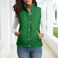 thumbnail image 4 of QATAINLAV Womens Puffer Vest Lightweight Stand Collar Sleeveless Quilted Jackets Casual Button Zip Up Coat Outerwear with Pockets, Green, M, 4 of 10