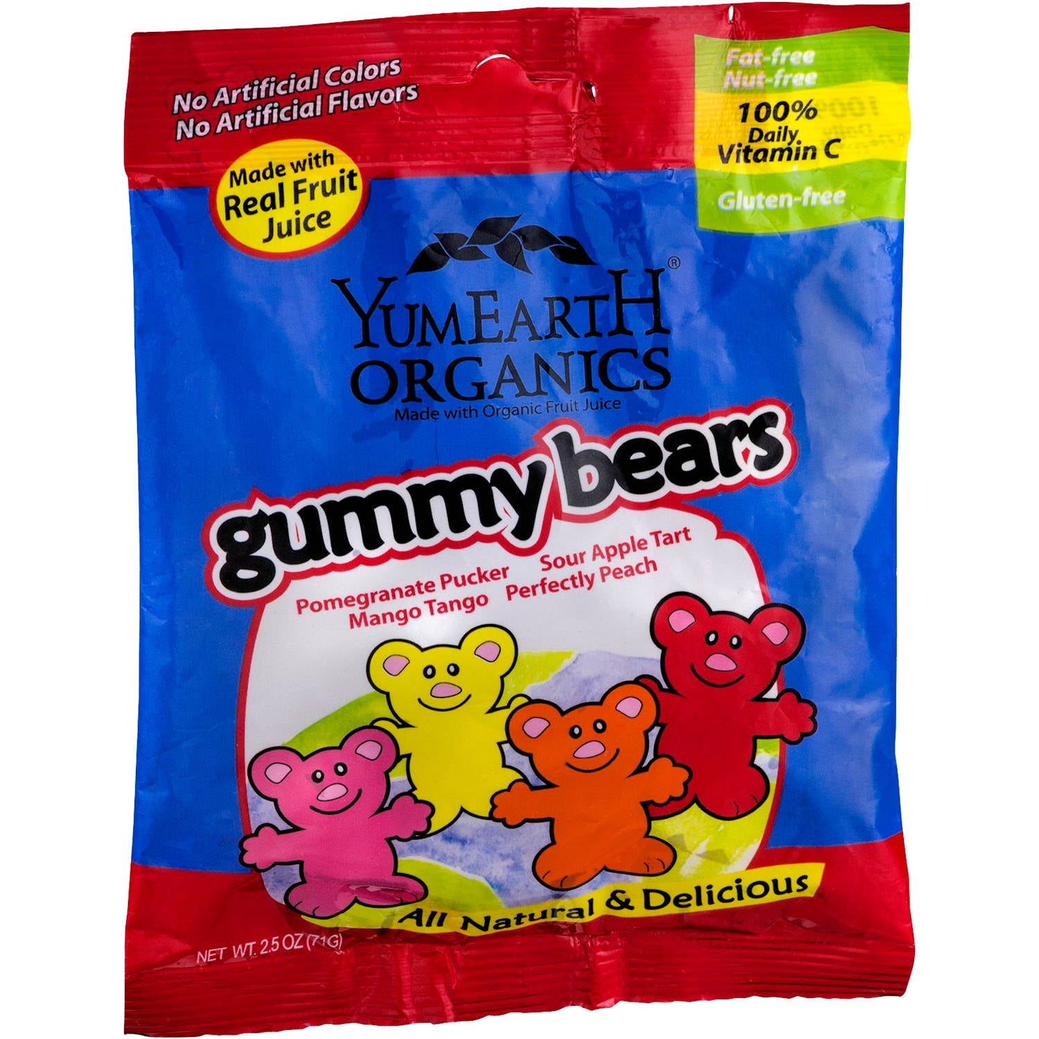 YumEarth Organics Gummy Bears, 2.5 oz, (Pack of 6)