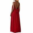 thumbnail image 2 of BOOMNY Women's Backless Cami Dress Spaghetti Strap Cami Lounge House Dresses Flowy Beach Summer Maxi Sundress, 2 of 6