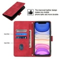 thumbnail image 5 of Feishell for Apple iPhone 11 6.1 inch Wallet Case with Wrist Strap,Flip Cover with Embossed Pattern PU Leather Kickstand Credit Card Slots Magnetic Clasp Folio Purse Phone Case,Red, 5 of 7