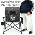 thumbnail image 3 of EVER ADVANCED High Back Oversized Camping Chair, 500lbs Capacity Heavy Duty Folding Chair for Adults, Portable Collapsible Lawn Chair with Side Pockets, Black, 3 of 9