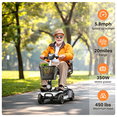 thumbnail image 4 of SACVON 4 Wheel Mobility Scooter for Seniors, with 450 lbs Capacity, 320W Motor, 20 Mile Range, Comfort Swivel Seat, Detachable Dual Baskets, USB Port & LED Light, Silver, 4 of 13