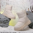 thumbnail image 5 of Kids Snow Boots Boys Girls Waterproof Thicken Warm Furry Lined Mid Calf Platform Winter Booties, 5 of 9