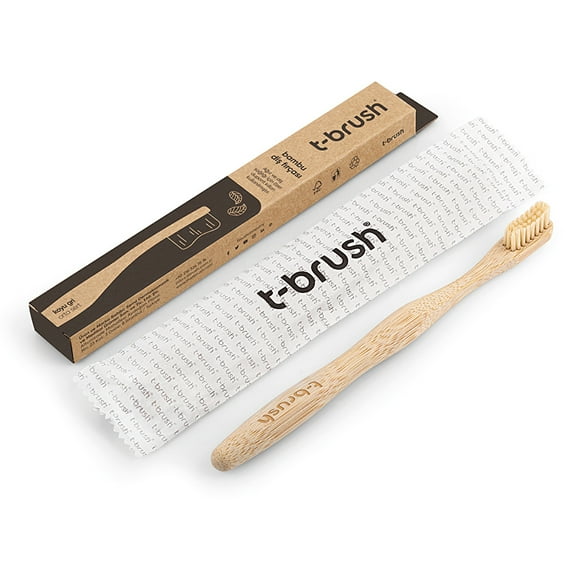 T-Brush Bamboo Medium Hard Toothbrush - Cream Color