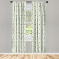 thumbnail image 2 of Ambesonne Leaves 4-Panel Curtains, Floral Motifs Ornate, 56"x63", Cream Sage Green, 2 of 4