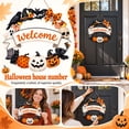 thumbnail image 4 of Halloween Decoration Wooden Ghost Door Wreath for Front Door Sign Wall Signs Pumpkin Bat Black Cat Happy Halloween Sign Hanging for Home Wall Decor Party Outdoor Indoor Supply,A, 4 of 7