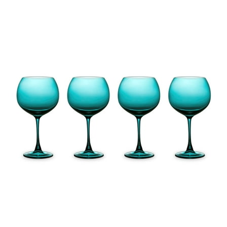 Thyme & Table 21 fl oz Emerald Green Sphere Stemmed Wine Glasses, Set of 4