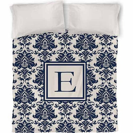 IDG Damask Monogram Duvet Cover, Blue