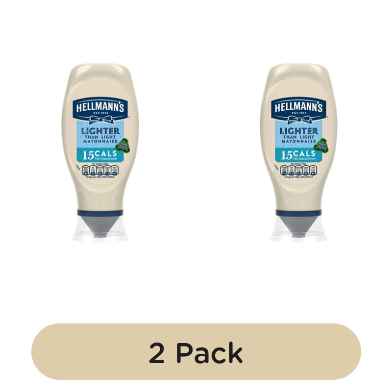 Hellmann's Lighter than Light Squeezy Mayonnaise 430g, British Import (Pack of 2)