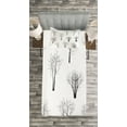 thumbnail image 3 of Ambesonne Spooky Quilted Bedspread Set 2 Pcs, Forest Trees Branches, Twin Size, Black and White, 3 of 3