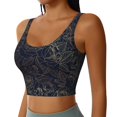 thumbnail image 2 of Balery Copper-Gold Gloss Outline Rose Sujetadores deportivos con espalda cruzada para mujer, acolchados, sin costuras, de alto impacto, ideales para yoga, gimnasio, entrenamiento y fitness.-X-Large, 2 of 8