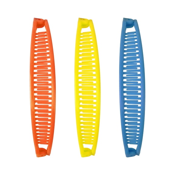 Set of 3 Banana Clips Hair Combs Standard Clinchers (Motique Accessories) (Orange Yellow Blue)