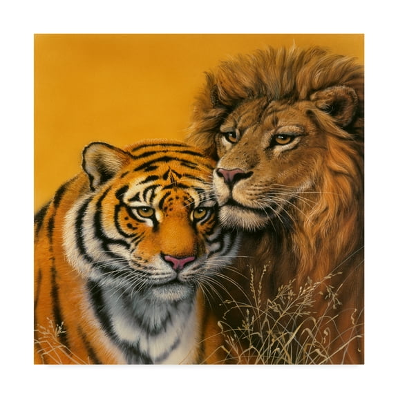 Trademark Fine Art 'Lion & Tiger' Canvas Art by Harro Maass