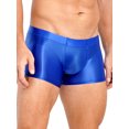 thumbnail image 3 of Mufeng Mens Oil Shiny Glossy Shorts Swimwear Sport Fitness Gym Bottoms Boxer Shorts Underwear Blue M, 3 of 6