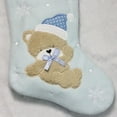 thumbnail image 3 of 19" Blue and White "Baby's 1st Christmas" Embroidered Teddy Bear Christmas Stocking, 3 of 4