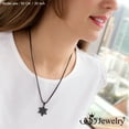 thumbnail image 5 of 555Jewelry Stainless Steel Star of David Necklace for Men & Women, Box Chain Patterned Star Of David Necklace for Women, Small Jewish Star Necklace, Mens Jewish Star Necklace, 16 Inch, Black, 5 of 9