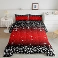 thumbnail image 2 of Feelyou Red Sequin Print Queen Comforter Set for Women, Glitter Diamond Bedding Sets, Modern Fashion Princess Reversible Bedding Comforter Set, Microfiber Bedroom Decor, 3pcs, 2 of 8