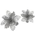 thumbnail image 3 of 24 piezas de flores navideñas, decoración de flores navideñas, adornos para árboles de Navidad con purpurina, árbol de Navidad con purpurina, flores artificiales de Navidad, purpurina de Navidad, 3 of 5