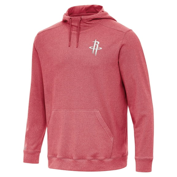 Men's Antigua Heather Red Houston Rockets Cloud Pullover Hoodie