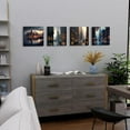 thumbnail image 7 of London City Wall Art 4 Piece Paris Skyline Landscape Canvas Paintings Decor 12x12" Sunset Building Cityscape Panoramic Pictures Modern Artwork for Living Room Bedroom Bathroom Office Home Decorations, 7 of 7
