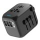 thumbnail image 1 of Adaptador de enchufe de viaje Universal 3USB Tipo C Enchufe Cargador de pared Reino Unido / UE / AU / EE. UU. Hugtrwg Para estrenar, 1 of 5