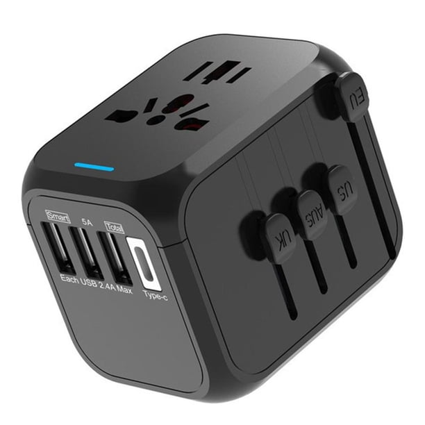 Adaptador de enchufe de viaje Universal 3USB Tipo C Enchufe Cargador de pared Reino Unido / UE / AU / EE. UU. Hugtrwg Para estrenar
