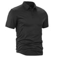 thumbnail image 4 of GrmtClth Men's Solid Color Stretch Polo Shirt Slim Fit Short Sleeve Breathable Golf Athletic Casual Business Tops 2026 Black S, 4 of 9