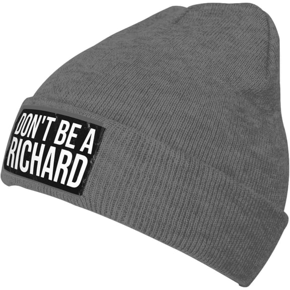 Don't Be A Richard Knit Hat for Men Women Winter Warm Knit Beanie Hat Black
