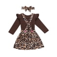 thumbnail image 3 of Faithtur Ensemble Costume Enfants Motifs Dinde Col Rond Manches Longues + Jupe à Bretelles Léopard + Bandeau, 3 of 6