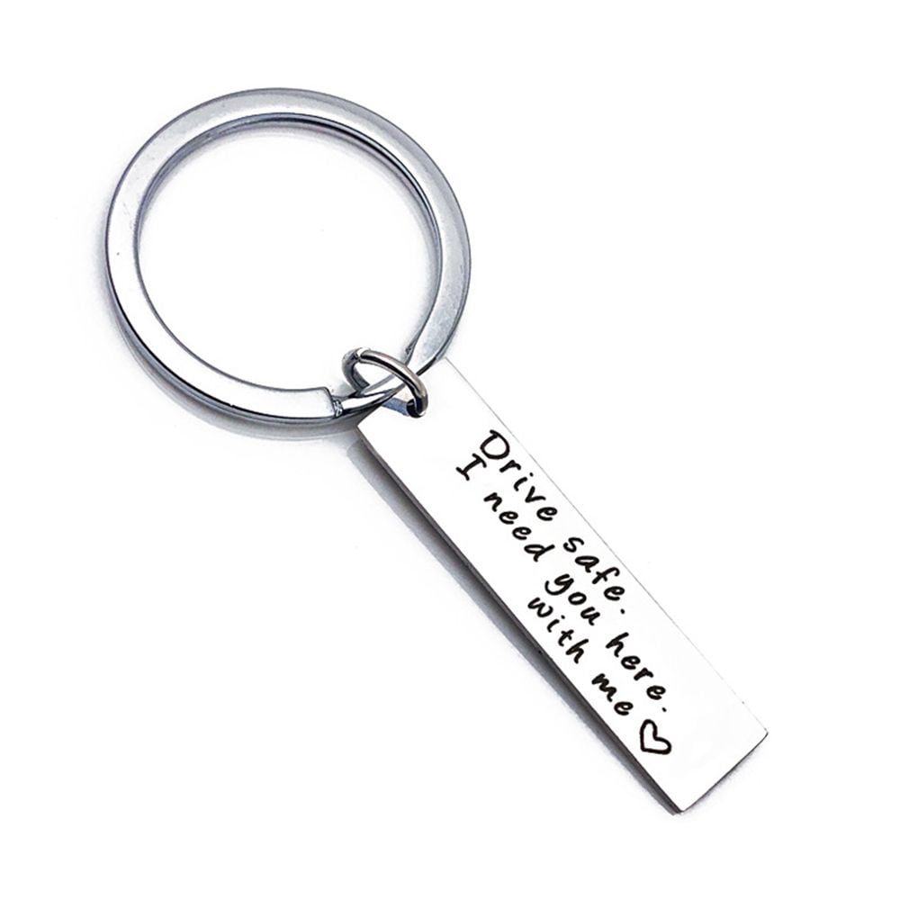 Stainless Steel Keyring Tag key Ring Gifts Love Keychain Dad Boy Husband Family 