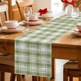 thumbnail image 5 of Sage Green Plaid Table Runner 36 Inches Long Farmhouse Dress Scarves, Modern Art Checkered Farmhouse Dining Tablerunner for Coffee Table/Kitchen Island/Party Décor, Small 13" x 36", 5 of 8