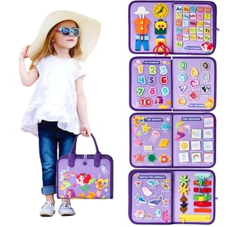 TOPFOX Busy Board, Montessori Busy Book for Toddlers, Learning
