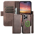 thumbnail image 3 of Case For IPhone 16 Pro Max/16 Pro/16 Plus/16, Magnetic Closure Shell PU Leather Cover Flip Card Slots Case, 3 of 6