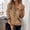 #124-Khaki, variant on Roncen Women's Soft Fleece Cable Knit Sweater with Stand Collar and Half Zip Front Pockets