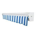 thumbnail image 3 of Awntech 20 Ft Destin Left Motorized Heavy Duty Patio Retractable Awning with Protective Hood (240in x 10.38in x 120in), Bright Blue/White Stripe, 3 of 8